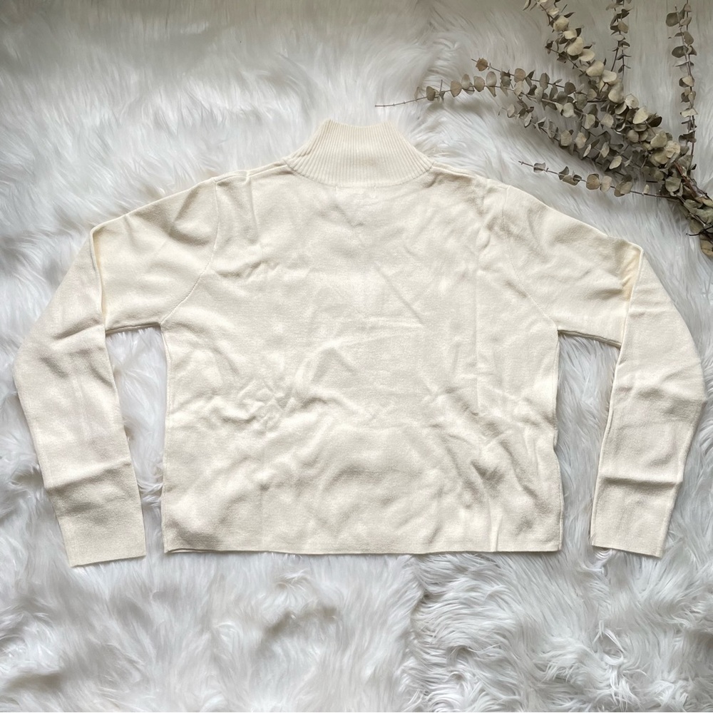 Nordstrom Cali Be Soft Quarter Zip Mock Neck Sweater Creamy Beige Large - Picture 7 of 10